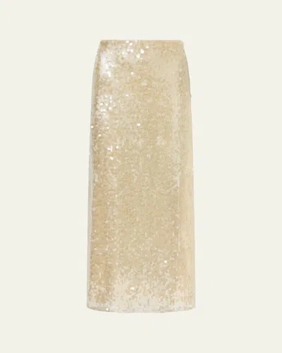 Altuzarra Linnie Sequined Maxi Skirt In Gold