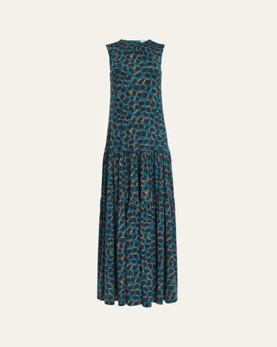 Altuzarra Liza Spotted Jersey Tiered Maxi Dress In Multi