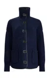 Altuzarra Llewellyn Knit Merino Wool Jacket In Blue