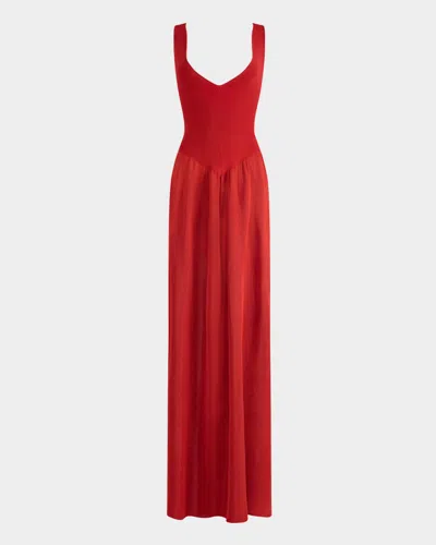 Altuzarra Lollie Plunging Drop-waist Maxi Dress In Pink