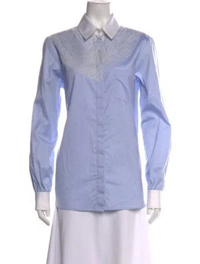 Pre-owned Altuzarra Long Sleeve Blouse In Blue