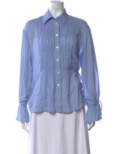 Pre-owned Altuzarra Long Sleeve Blouse In Blue