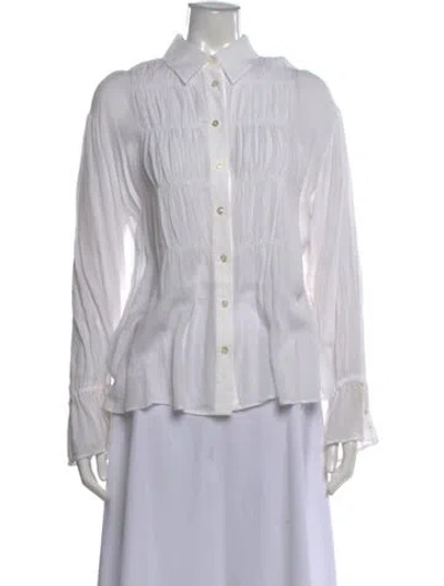 Pre-owned Altuzarra Long Sleeve Blouse In Gray