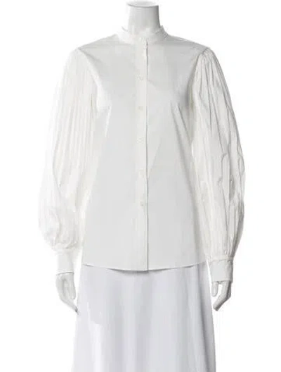 Pre-owned Altuzarra Long Sleeve Blouse In White