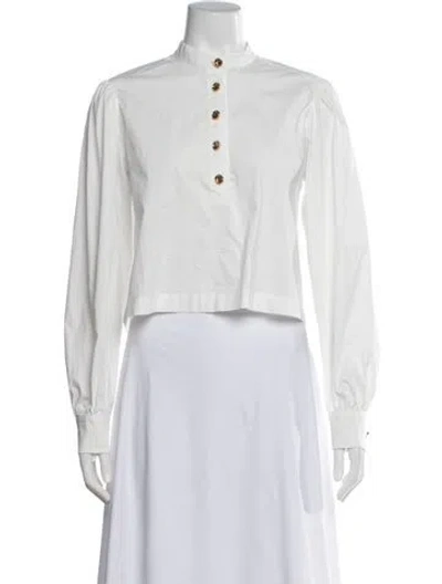 Pre-owned Altuzarra Long Sleeve Blouse In White