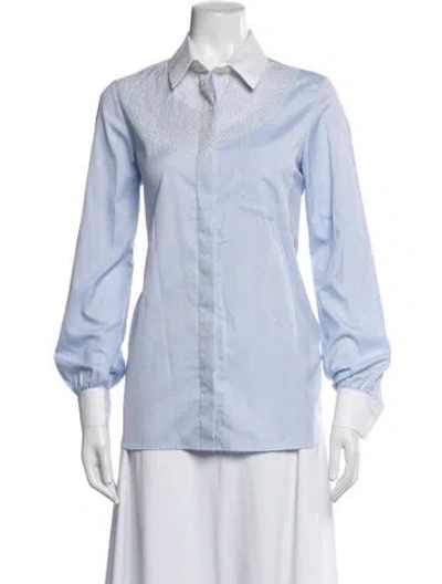 Pre-owned Altuzarra Long Sleeve Blouse In White