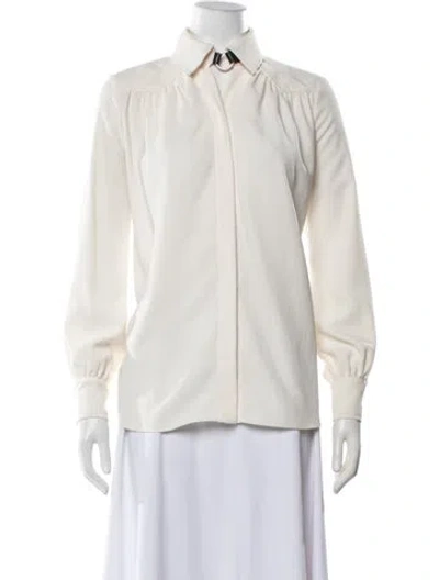 Pre-owned Altuzarra Long Sleeve Blouse In White