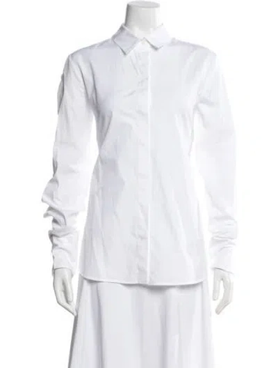 Pre-owned Altuzarra Long Sleeve Button-up Top In White