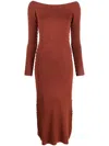 Altuzarra Long-sleeved Knitted Midi Dress In Orange