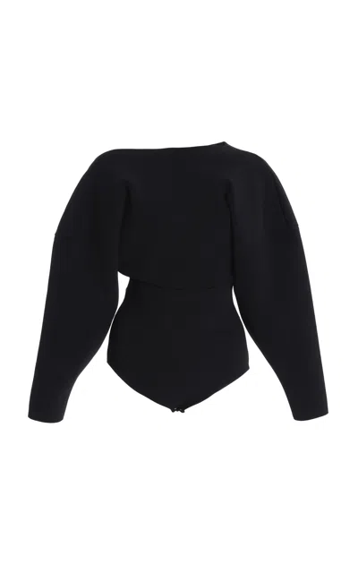 Altuzarra Ludo Off-the-shoulder Knit Bodysuit In Black