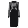 Altuzarra Ludovicio Gingham Sheered Midi Dress In Black Cotton In Black