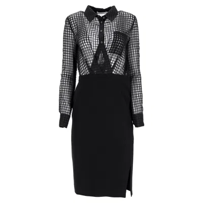 Altuzarra Ludovicio Gingham Sheered Midi Dress In Black Cotton