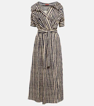 Altuzarra Lydia Off-shoulder Cotton-blend Midi Dress In Brown