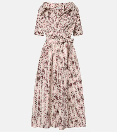 Altuzarra Lydia Printed Cotton-blend Wrap Dress In White