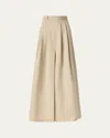 Altuzarra Mack Pleated Cotton Maxi Skirt In Sapling