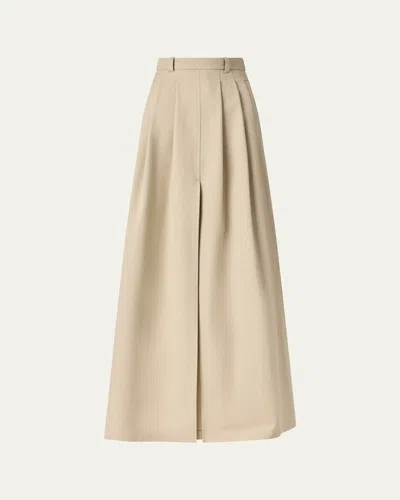 Altuzarra Mack Pleated Cotton Maxi Skirt In Sapling