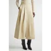 Altuzarra Mack Pleated Cotton Twill Midi Skirt In Sapling
