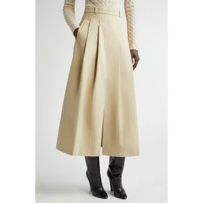Altuzarra Mack Pleated Cotton Twill Midi Skirt In Sapling