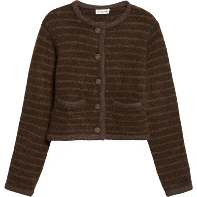 Altuzarra Mack Striped Alpaca Blend Jacket In Brown