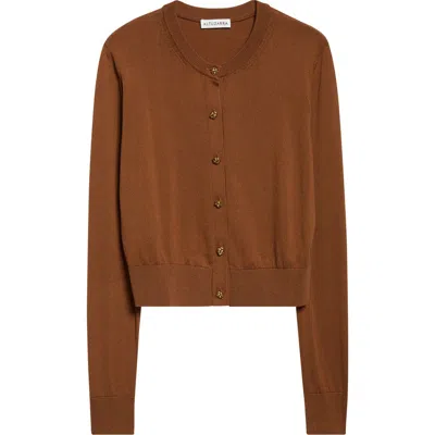 Altuzarra Maddox Cotton & Silk Cardigan In Brown