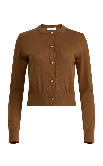 Altuzarra Maddox Knit Cotton-silk Cardigan In Brown