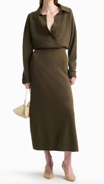 Altuzarra Madleen Twisted Vine Melange Dress In Brown In Green