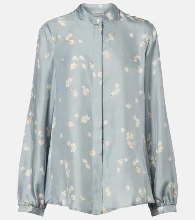 Altuzarra Magee Floral Silk Shirt In Gray