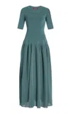 Altuzarra Maisie Drop-waist Knit Midi Dress In 000463 Stormcloud