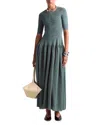 Altuzarra Maisie Drop-waist Knit Midi Dress In Stormcloud