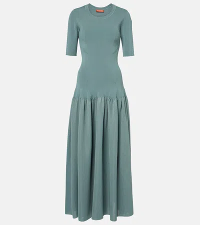 Altuzarra Maisie Ribbed-knit Maxi Dress In Blue
