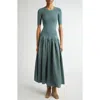 Altuzarra Maisie Drop-waist Knit Midi Dress In 000463 Stormcloud
