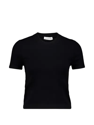 Altuzarra Manny Short-sleeve Sweater In Black
