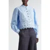 ALTUZARRA ALTUZARRA MARGOT EMBROIDERED EYELET COTTON CROP TOP