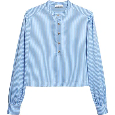 Altuzarra Margot Stripe Silk Shirt In Blue
