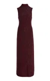 Altuzarra Marian High Neck Knit Maxi Dress In Red