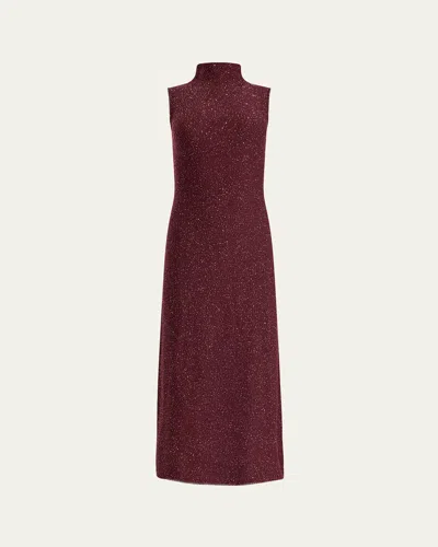 Altuzarra Marian Metallic Maxi Dress In Maroon