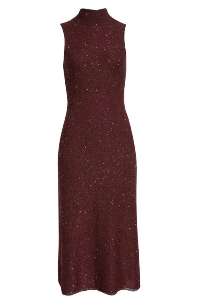 Altuzarra Marian Sleeveless Shimmer Sweater Dress In Burgundy