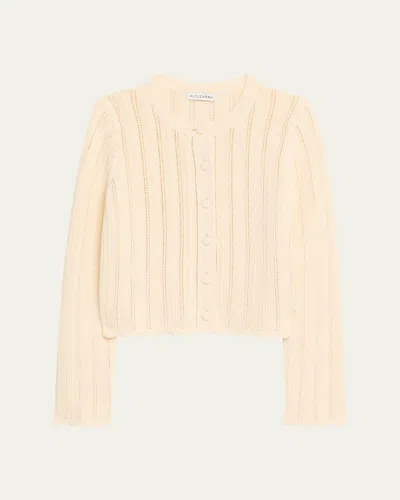 Altuzarra Mariette Pointelle Cotton Knit Cardigan In White