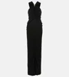 Altuzarra Marlene Gathered Jersey Maxi Dress In Schwarz