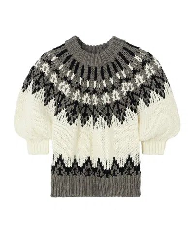 Altuzarra Marty Fair Isle Cotton Sweater In Green