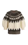 Altuzarra Marty Fair Isle Knit Cotton Sweater In Black