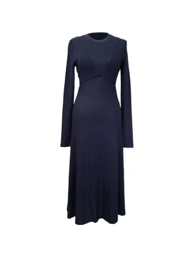 Pre-owned Altuzarra Masika Layered Jersey Dress In Blue