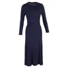 Altuzarra Masika Ribbed Midi Dress In Navy Blue Polyester In Blue