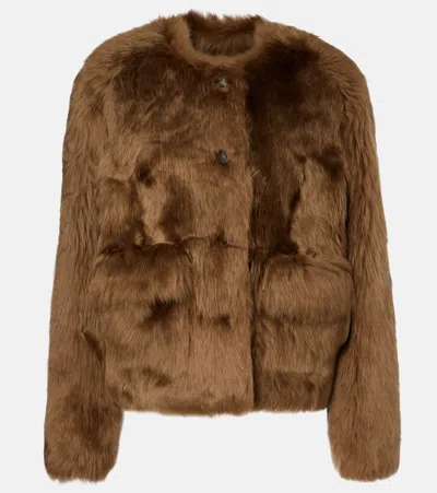Altuzarra Maury Faux-fur Leather Jacket In Brown