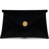 Altuzarra Medallion Velveteen Envelope Clutch In Black
