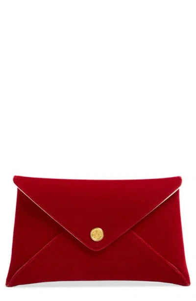 Altuzarra Medallion Velveteen Envelope Clutch In Red