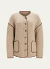 Altuzarra Medrano Faux Leather Piping Jacket In Sapling