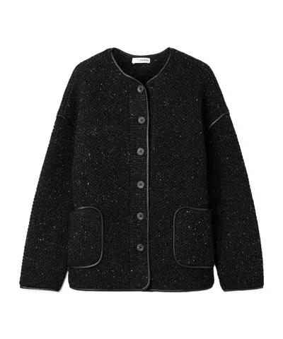 Altuzarra Medrano Honeycomb-knit Wool-blend Jacket In Black
