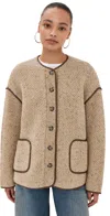 Altuzarra Medrano Faux Leather Piping Jacket In Sapling