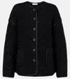 Altuzarra Medrano Oversize Merino Wool Blend Knit Jacket In Black